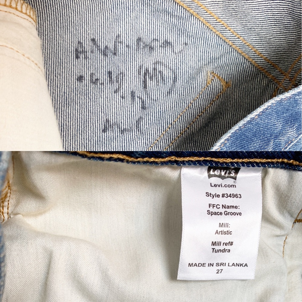 Levis Denim Mini Skirt, Frayed Distress Hem - Picture 6 of 8